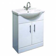 Abbott Basin Cabinet - Gloss White 650mm Unit - Single Tap Hole 